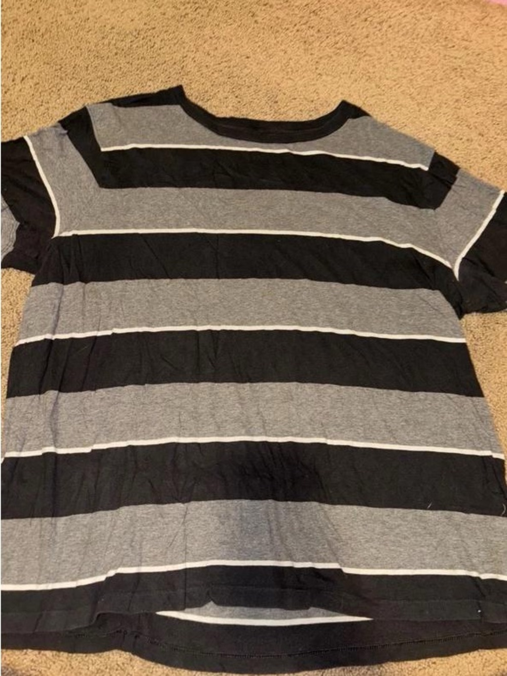 Lulu's Black & Gray Striped Maxi Dress